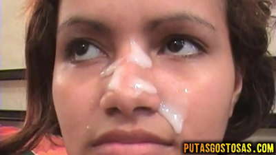 Tinka saņem spermu uz sejas pēc anālā seksa